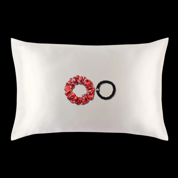 New! Slip Rosemary Gift Set- White Silk Pillowcase + Large and Skinny Scrunchie